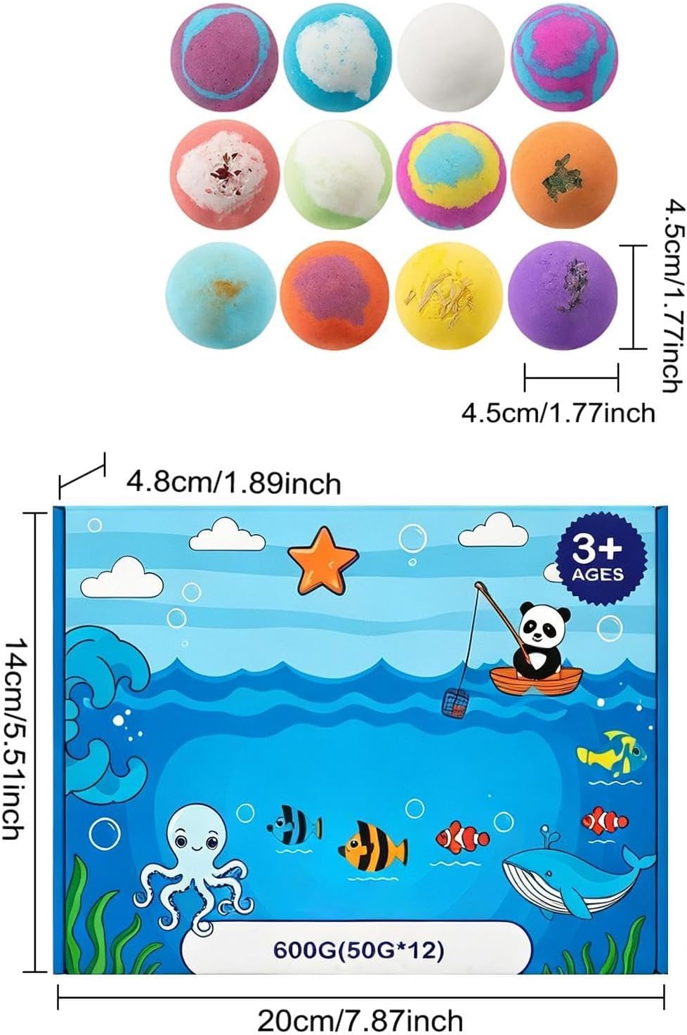 Oceans Toy Bath Bombs Set 2026-12 Pack Bubble Bath Balls with Surprise Toys