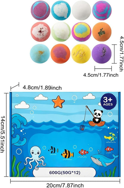 Oceans Toy Bath Bombs Set 2026-12 Pack Bubble Bath Balls with Surprise Toys