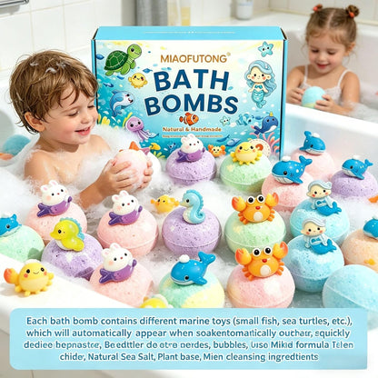 Oceans Toy Bath Bombs Set 2026-12 Pack Bubble Bath Balls with Surprise Toys