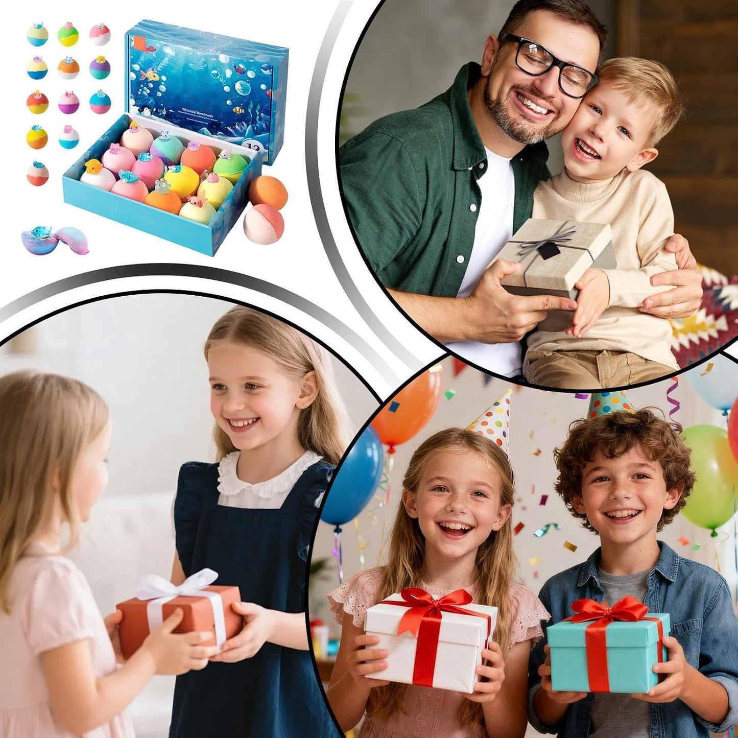 Oceans Toy Bath Bombs Set 2026-12 Pack Bubble Bath Balls with Surprise Toys