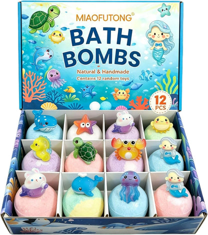 Oceans Toy Bath Bombs Set 2026-12 Pack Bubble Bath Balls with Surprise Toys
