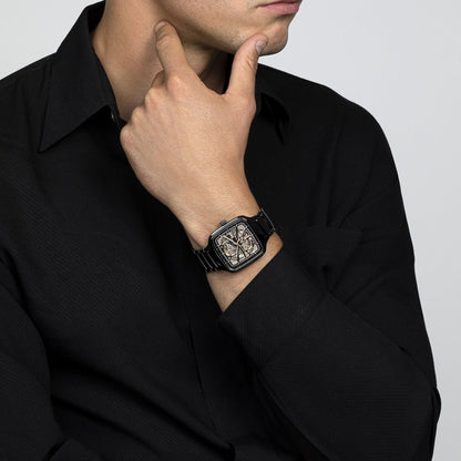 True Square Automatic Open Heart - Unisex Swiss Watch || قلب مفتوح تلقائي مربع حقيقي