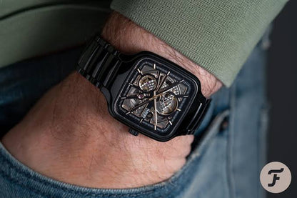 True Square Automatic Open Heart - Unisex Swiss Watch || قلب مفتوح تلقائي مربع حقيقي