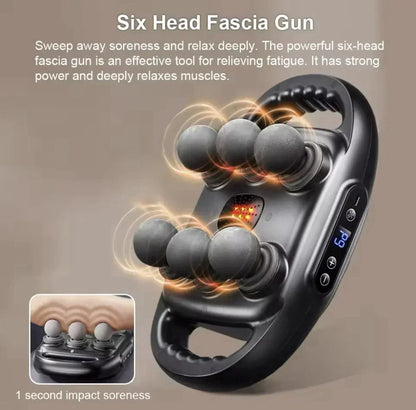 6-Head Fascia Muscle Massager Gun –  مسدس تدليك العضلات والأنسجة الضامة بستة رؤوس –